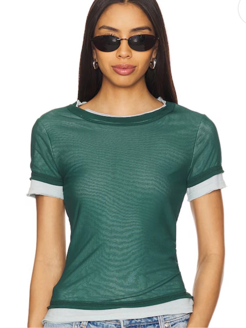 Women’s Short Sleeve Layered Black Tee